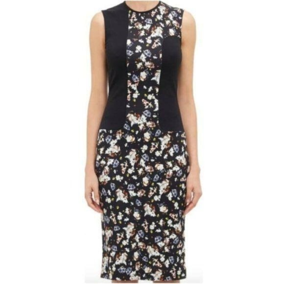 Erdem Nell Color Block Floral Sheath Dress Size 2 - Picture 1 of 9